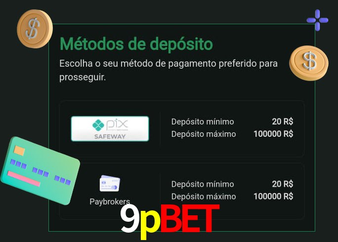 O cassino 9pbet oferece uma grande variedade de métodos de pagamento
